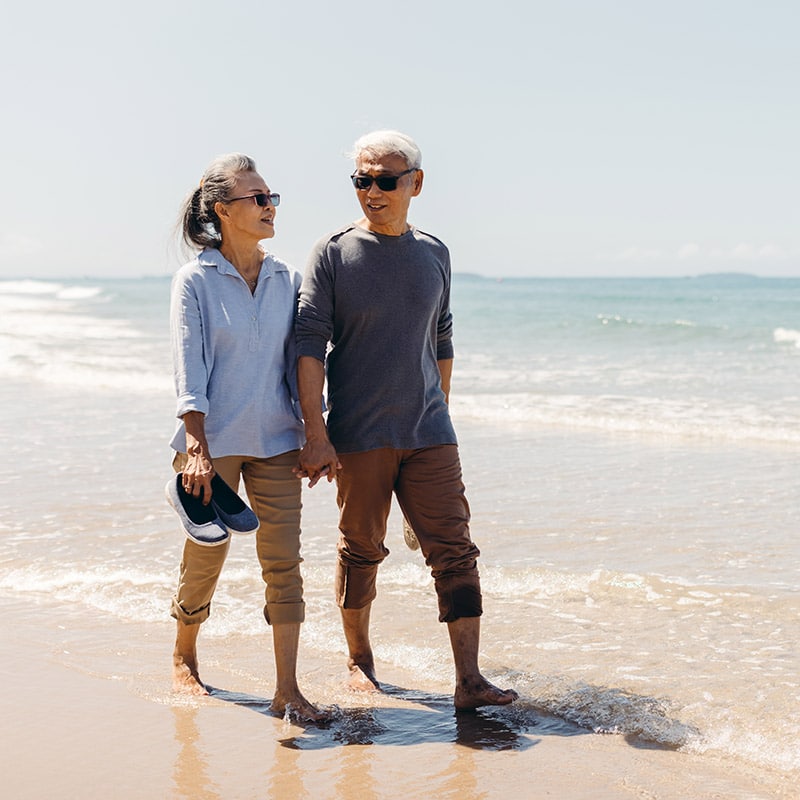Retired Couple on the Beach
