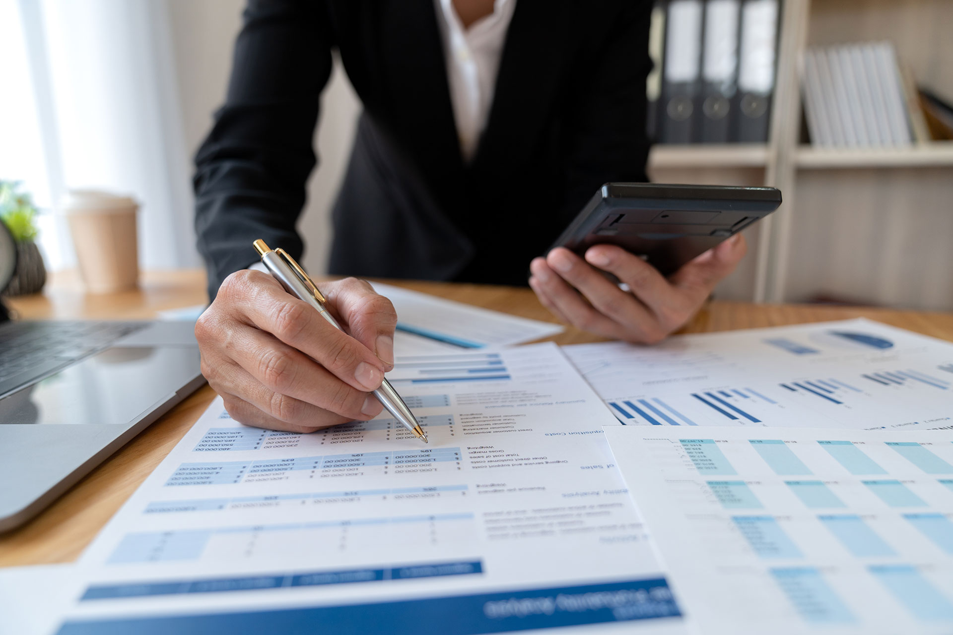 Professional reviewing funds as part of holistic financial planning